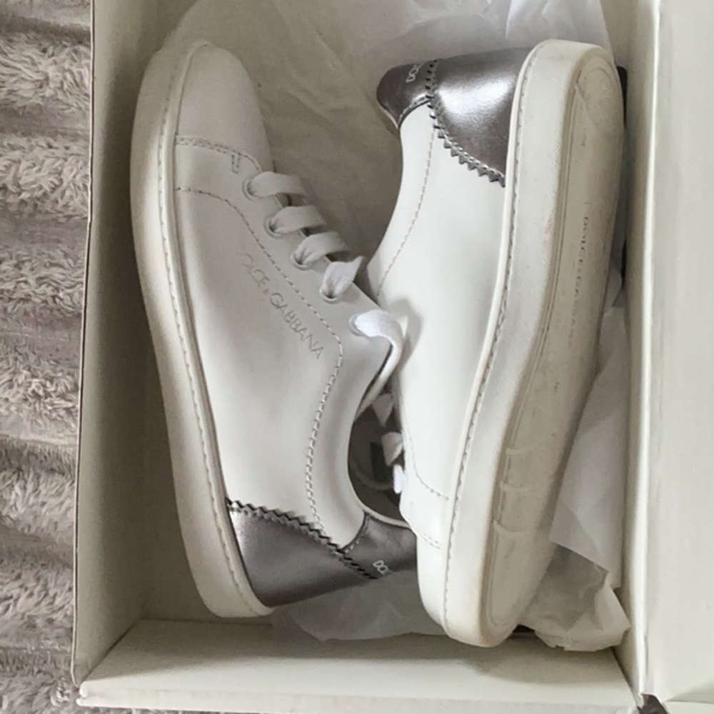 Dolce & Gabbana White and Metallic Sneakers Toddler size11